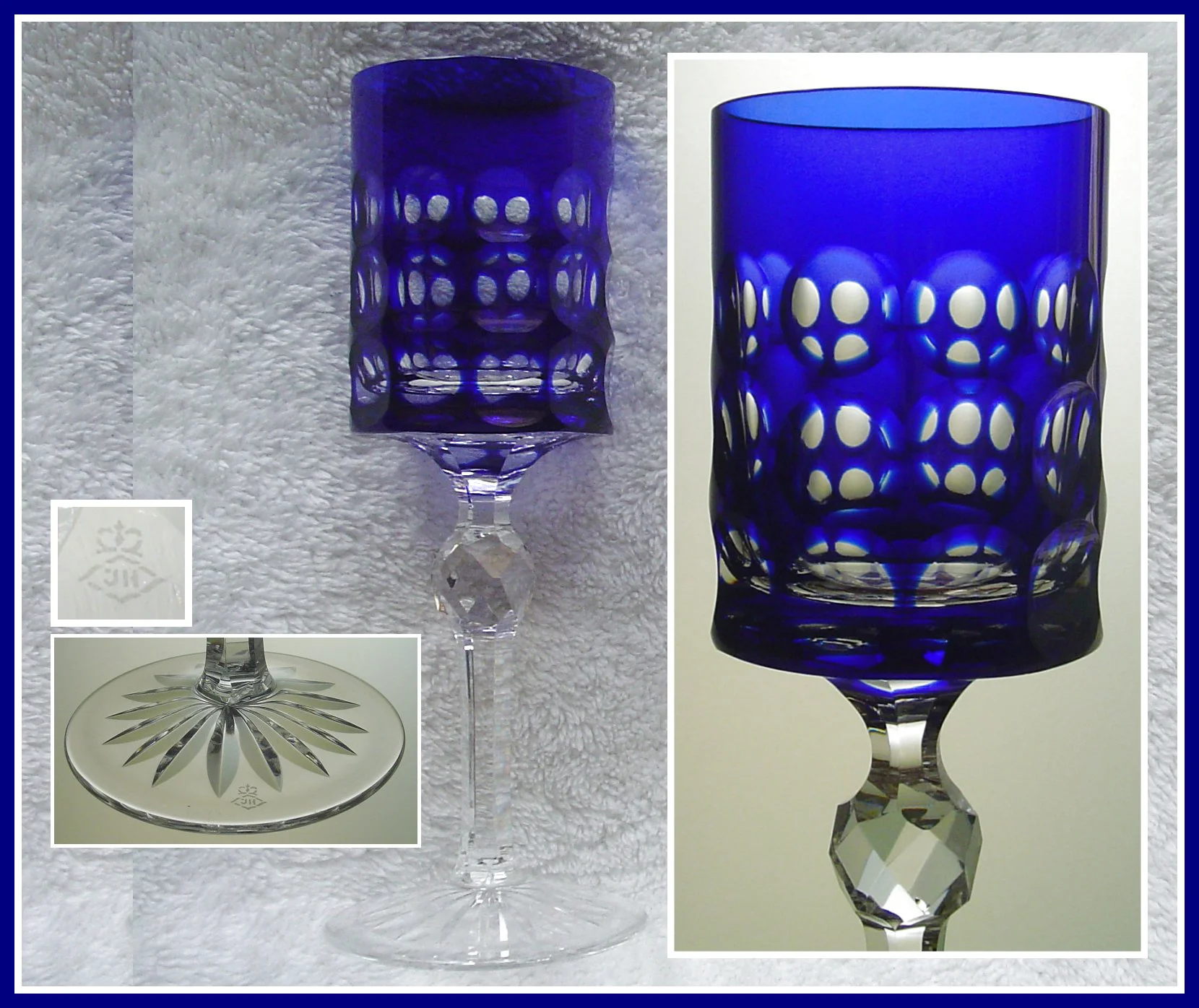 blau mit Ätzmarke