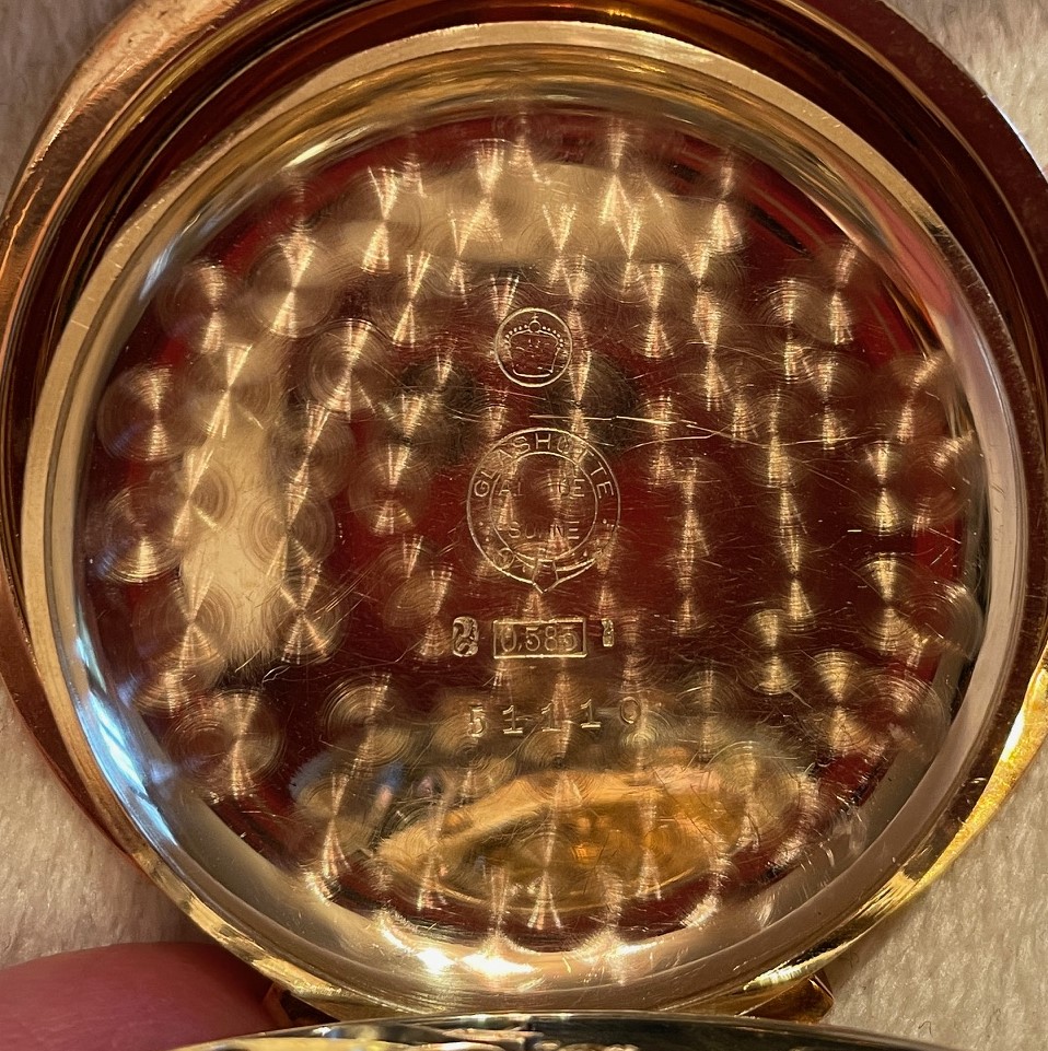 Deckel hinten innen über dem Uhrwerk