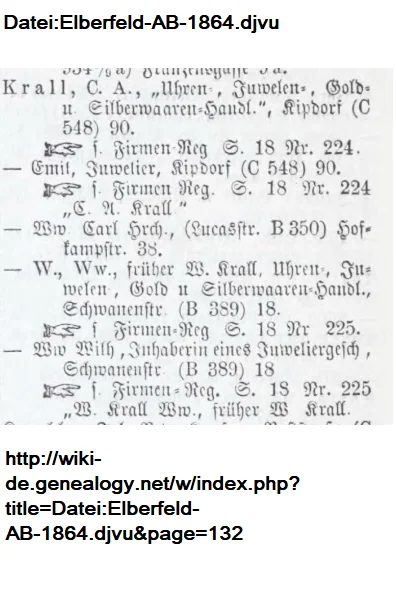 Krall - Silberwaaren-Handlung - 1864 Elberfeld.png