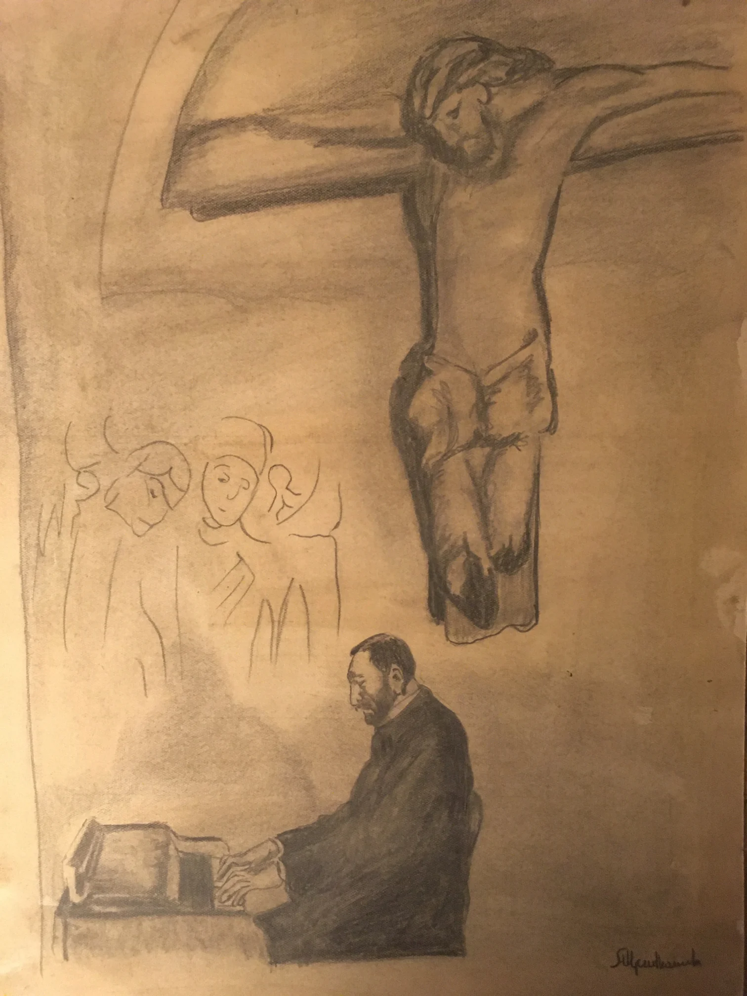 orgel spieler in der kirche